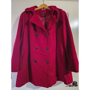 Preston & York Red Wool Blend hooded coat - size 3X Plus Size